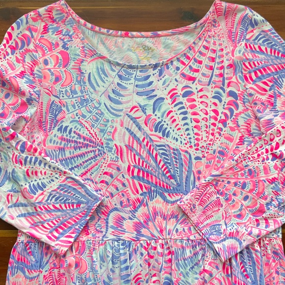 Lilly Pulitzer Geanna Tiered Swing Dress in Raz Berry Sea You Soon - Picture 6 of 15